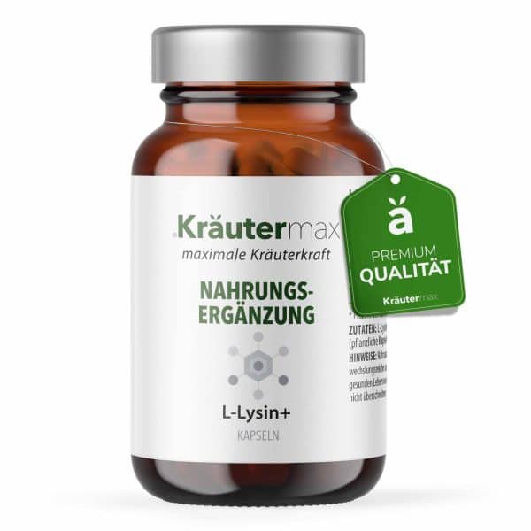 Kräutermax L-Lysin 575 mg plus Zink 5 mg Kapseln.