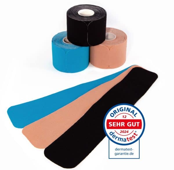 axion® Kinesiologie Tapes PRECUT – 20x á 25 x 5 cm Streifen – in mehreren Farben
